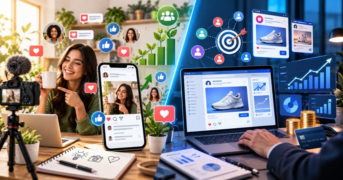 organic vs paid social media marketing